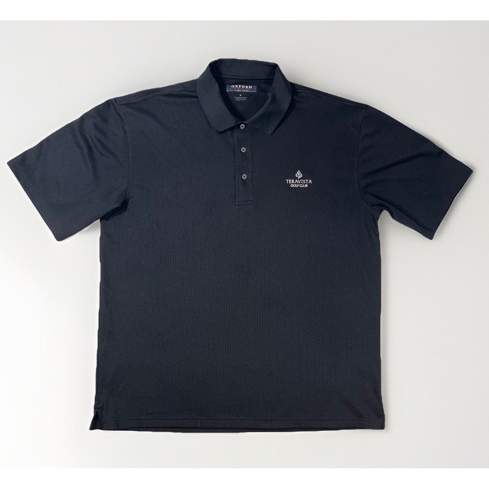 Oxford America Veri Cool Mens XL Black Golf Polo Shirt TeraVista Golf Club